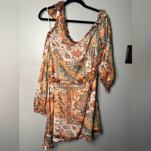 One Teaspoon BAZAAR PAISLEY ONE SHOULDER DRESS - Picture 6 of 8